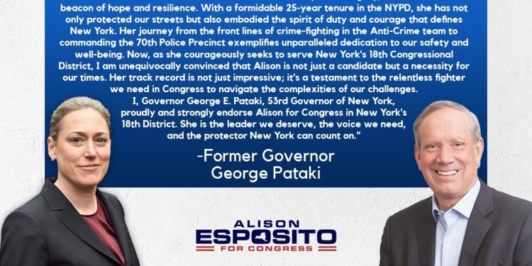 Exgobernador George Pataki respalda candidatura de Alison Esposito contra Ryan